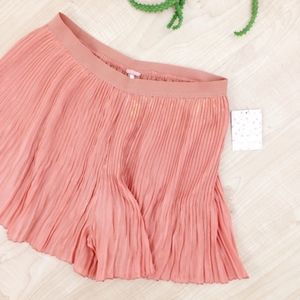 Free People Shorts - Free People Pink/Gold Flared Accordion Shorts, NWT Free People Shorts - Free People Pink/Gold Flared Accordion Shorts, NWT